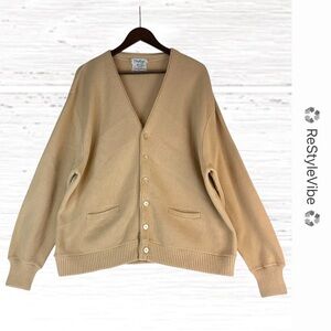 INDIAN BRAND Vintage Men’s Size 3X Sweater Cardigan V-Neck Grandpa Style Retro